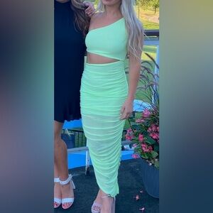 Bridget Lime Midi Dress